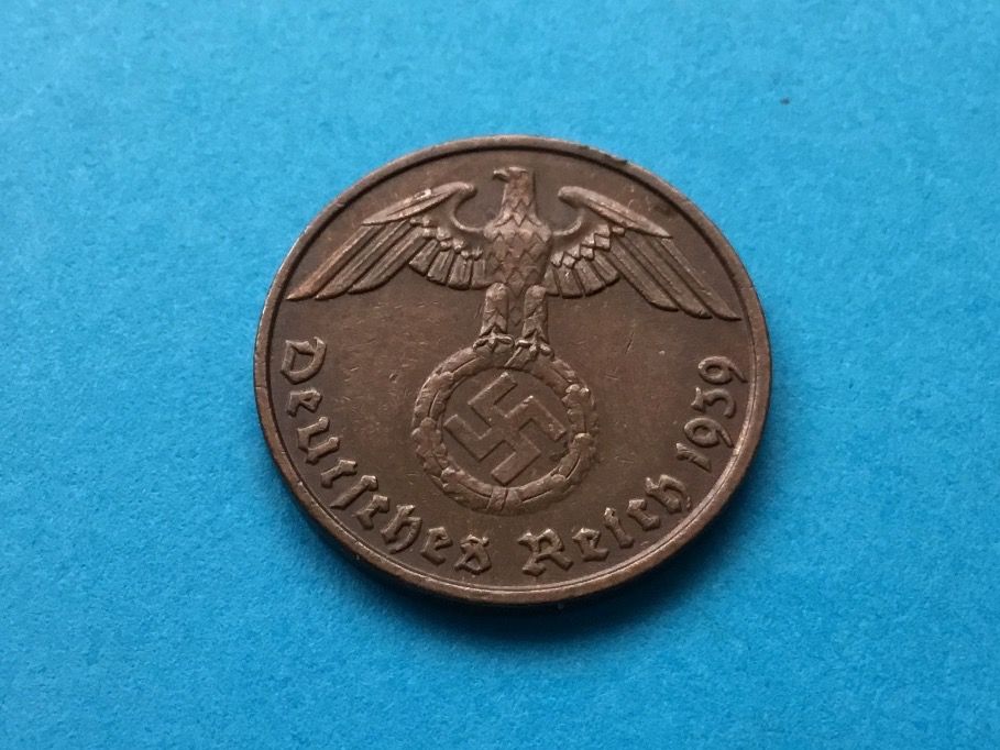 Tutti le monete: Drittes Reich   2 Reichspfennig 1939 E   VZ + – Usato da St. Margrethen SG venduto da alfapeugeot10 1
