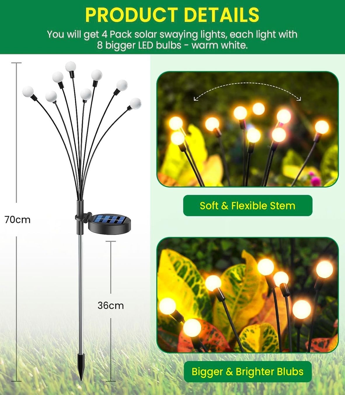 Lampade: Firefly Solar-Gartenlampen 4er Set, 32 LED, IP65 – Nuovo e nell'imballaggio originale da Nuglar venduto da SmartLiving24 5