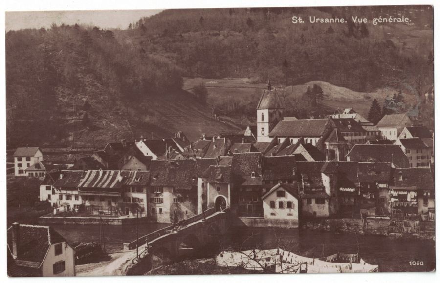 Cartoline postali: St-Ursanne, poste de campagne / Feldpost, Bataillon 45 – Usato da Frauenfeld venduto da POML