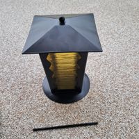 Grab-Laterne Stahl mit Glasfenster