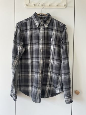 Ralph Lauren Baumwollhemd Karo Schwarz/Grau/Weiss – Gr. S