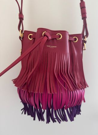 Saint Laurent Ledertasche mit Fransen
