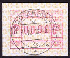 ATM 8 schmal !!_ET_FD-Vollstempel 31.12.90 ZERMATT !