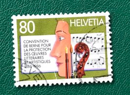Nr.729  mit Stempel 100 j. Schutz der Lit.u.Kunst 1986   