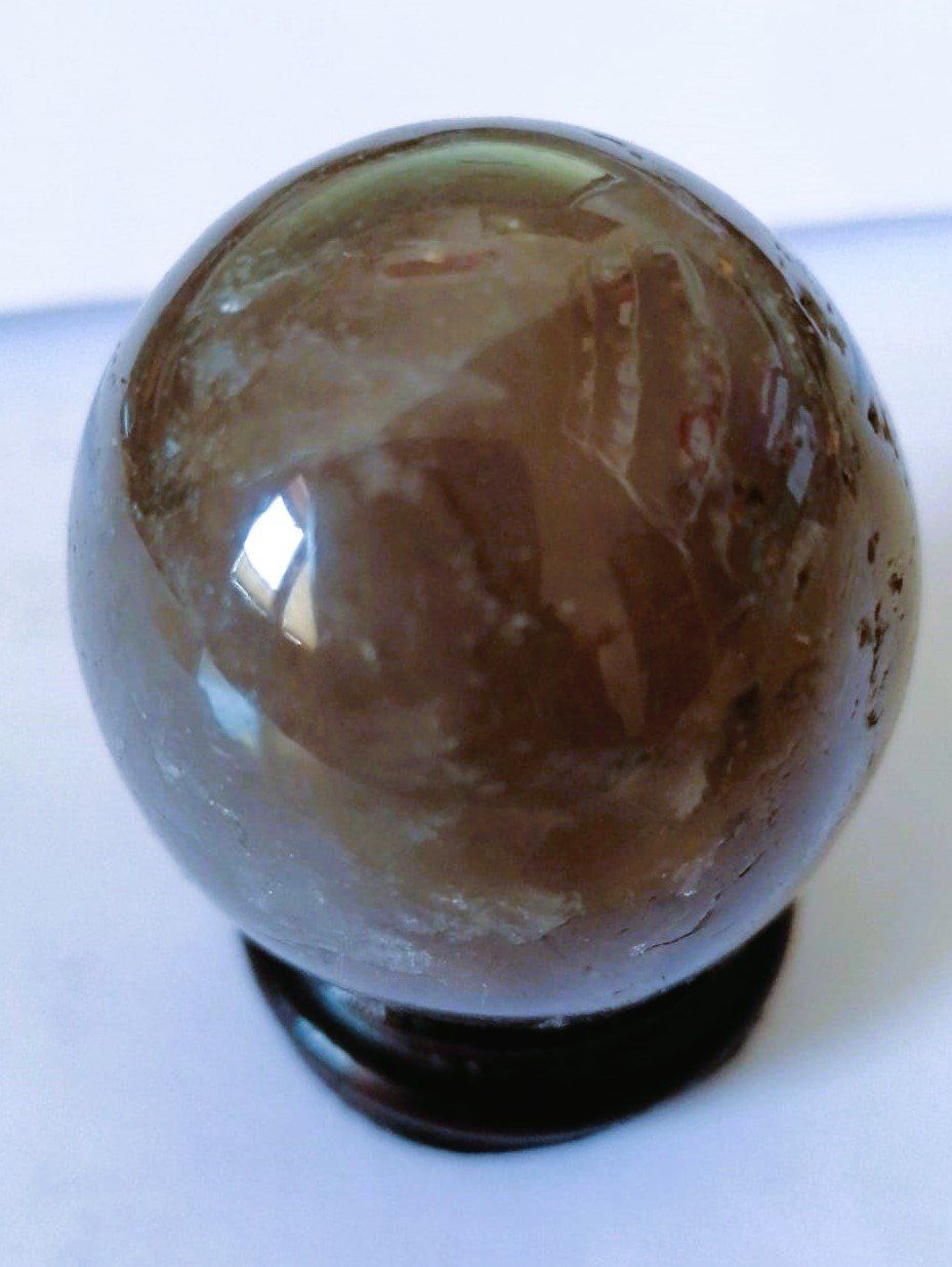 Mineralien & Heilsteine: Marmor-Ei braun-transparent – Gebraucht aus Grächen von Hel7890 1
