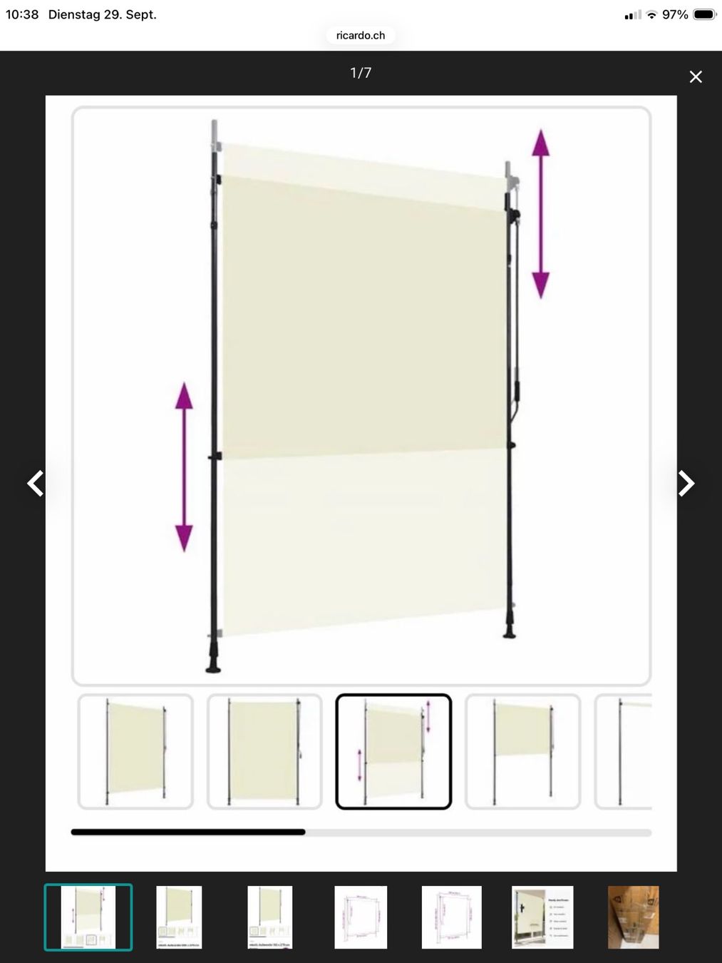 Vidaxl Tende da sole: vidaXL Aussenrollos, Crème, 150x270cm – Nuovo e nell'imballaggio originale da Bütschwil venduto da sru2005 5