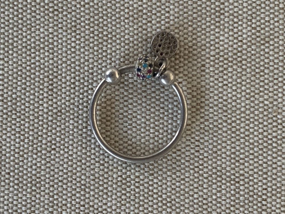Bague en argent 925 ajustable avec deux zircons