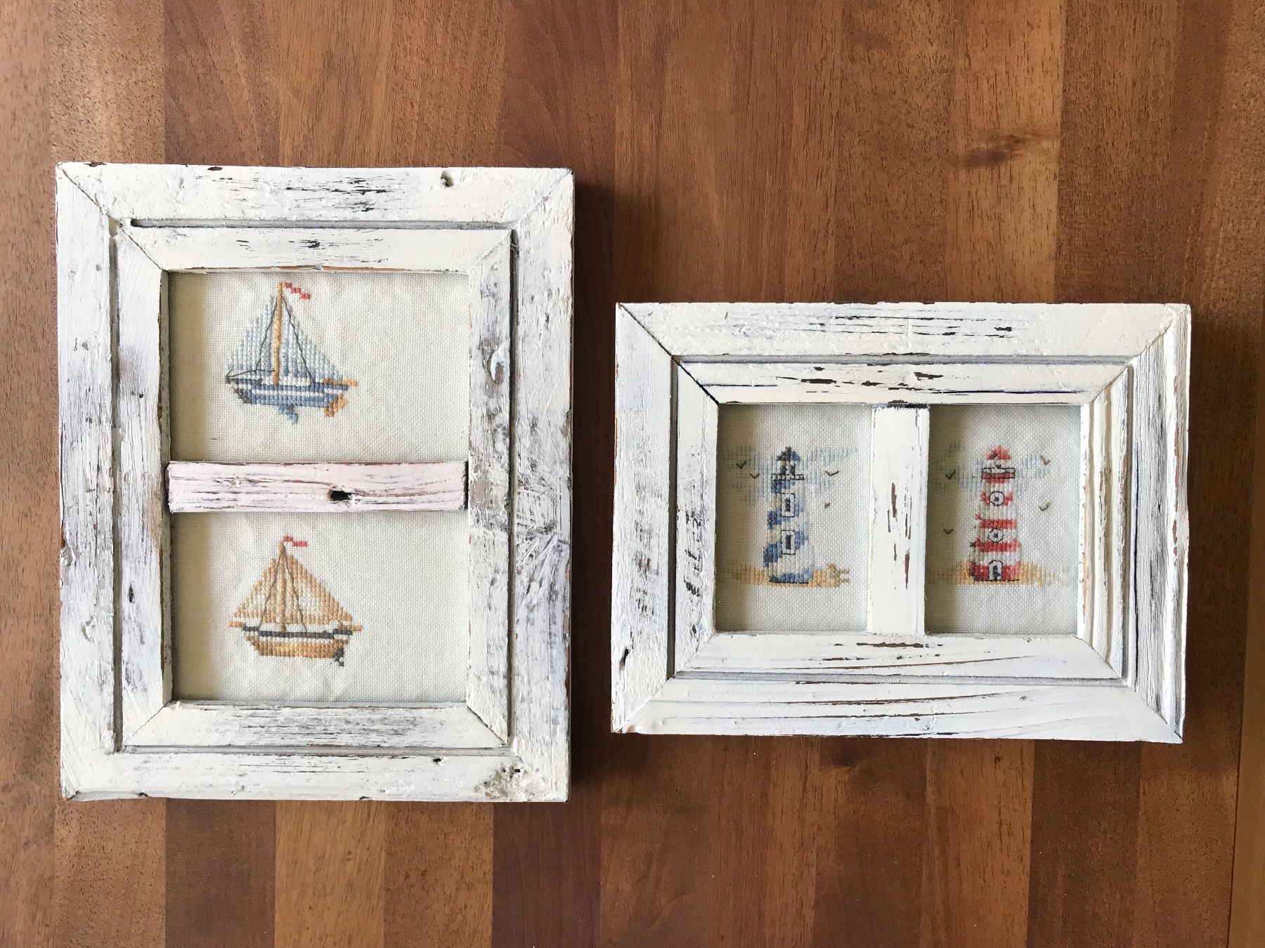 Bilderrahmen: Maritime Wanddeko, 2er Set, Bilderrahmen aus Holz – Gebraucht aus Hittnau von Noppi