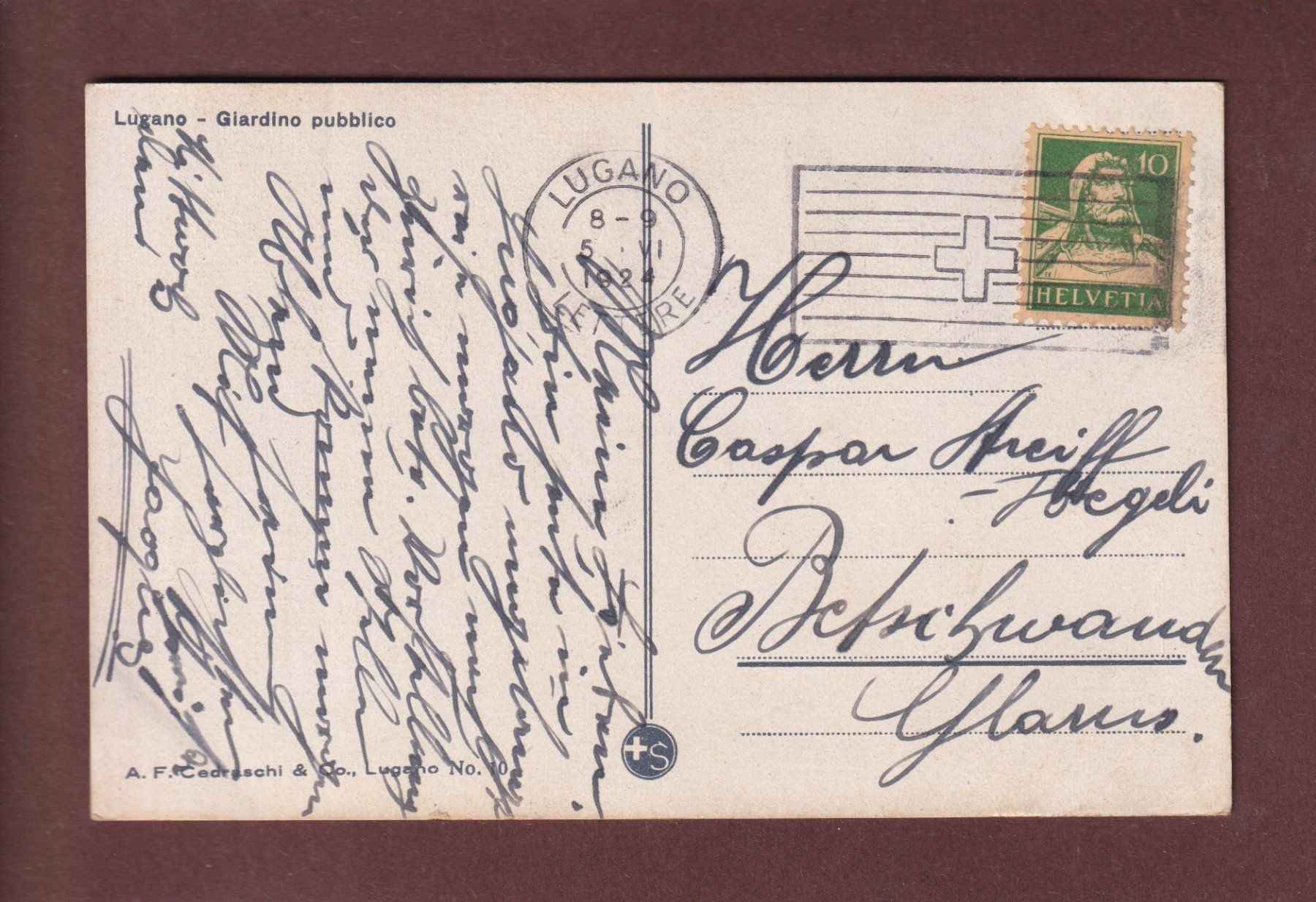 Cartes postales: LUGANO - Banco di Roma - 1924 – D'occasion à Pully par nicecards-shop 1