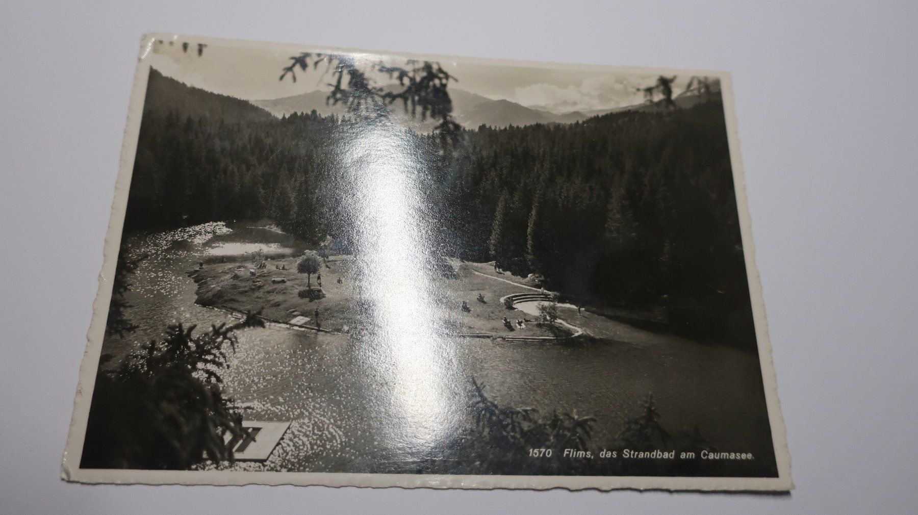 Cartoline postali: Flims das Standbad am Caumasee  1941 – Usato da Cormoret venduto da Pascalll2001 1