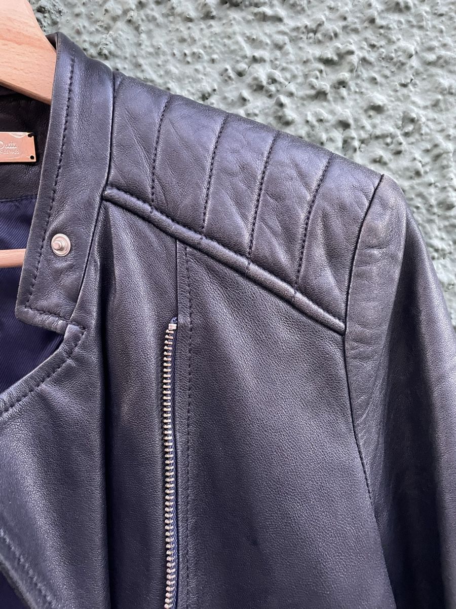 Massimo Dutti Giacche: Massimo Dutti Lederjacke, Echtleder, M, dunkelblau/schwarz – Usato da Zürich venduto da Carlajimena 3