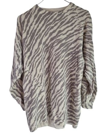 Wollpullover beige-braun gestreift Gr.S