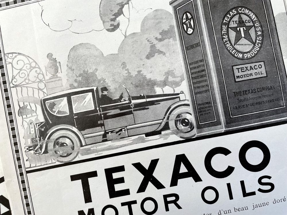 Texaco Motor Oils - 2 alte Werbungen / Publicités 1924 (Gebraucht) in ...