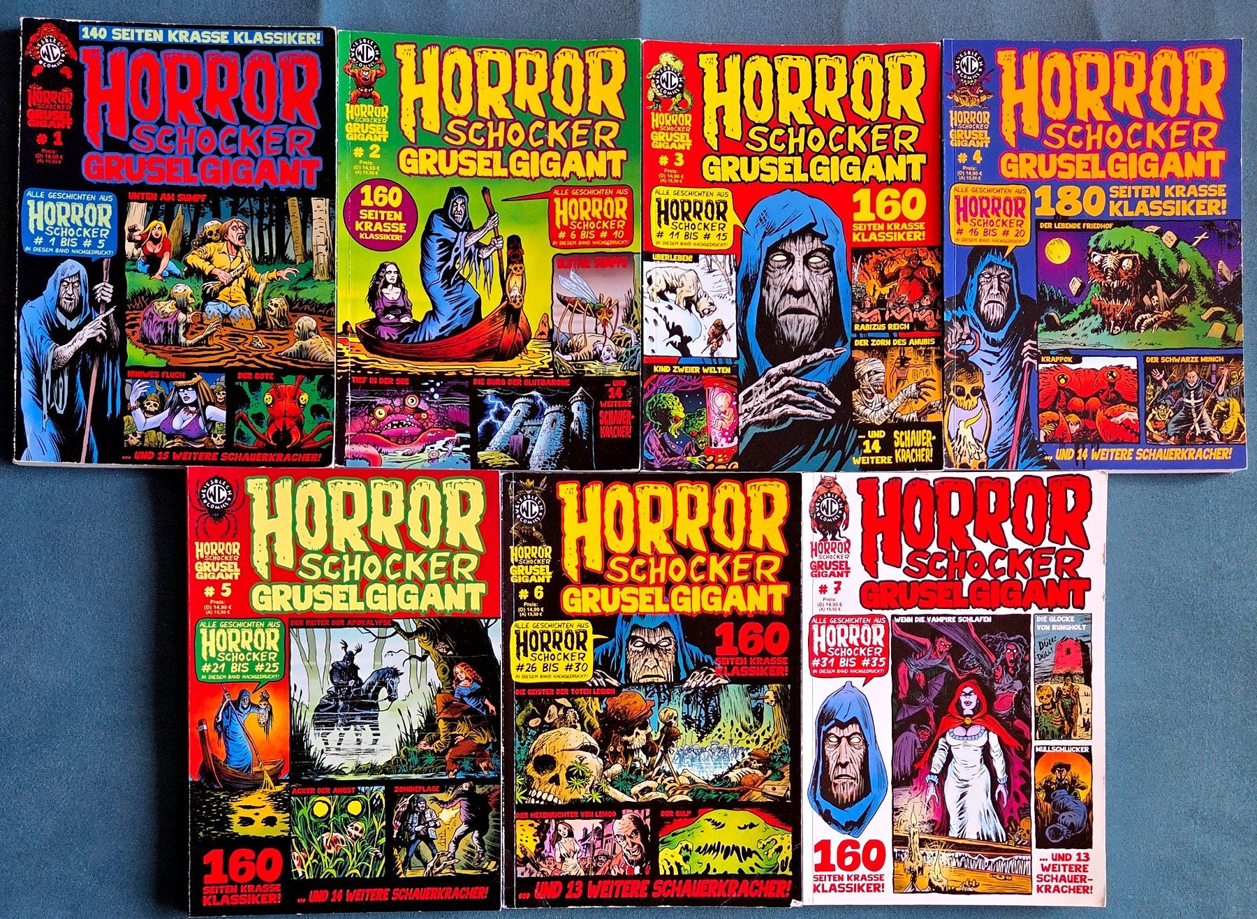 Fumetti: Horrorschocker Gruselgigant No. 1 bis 7 - Weissblech Comics – Usato da Reinach BL venduto da solidsenders