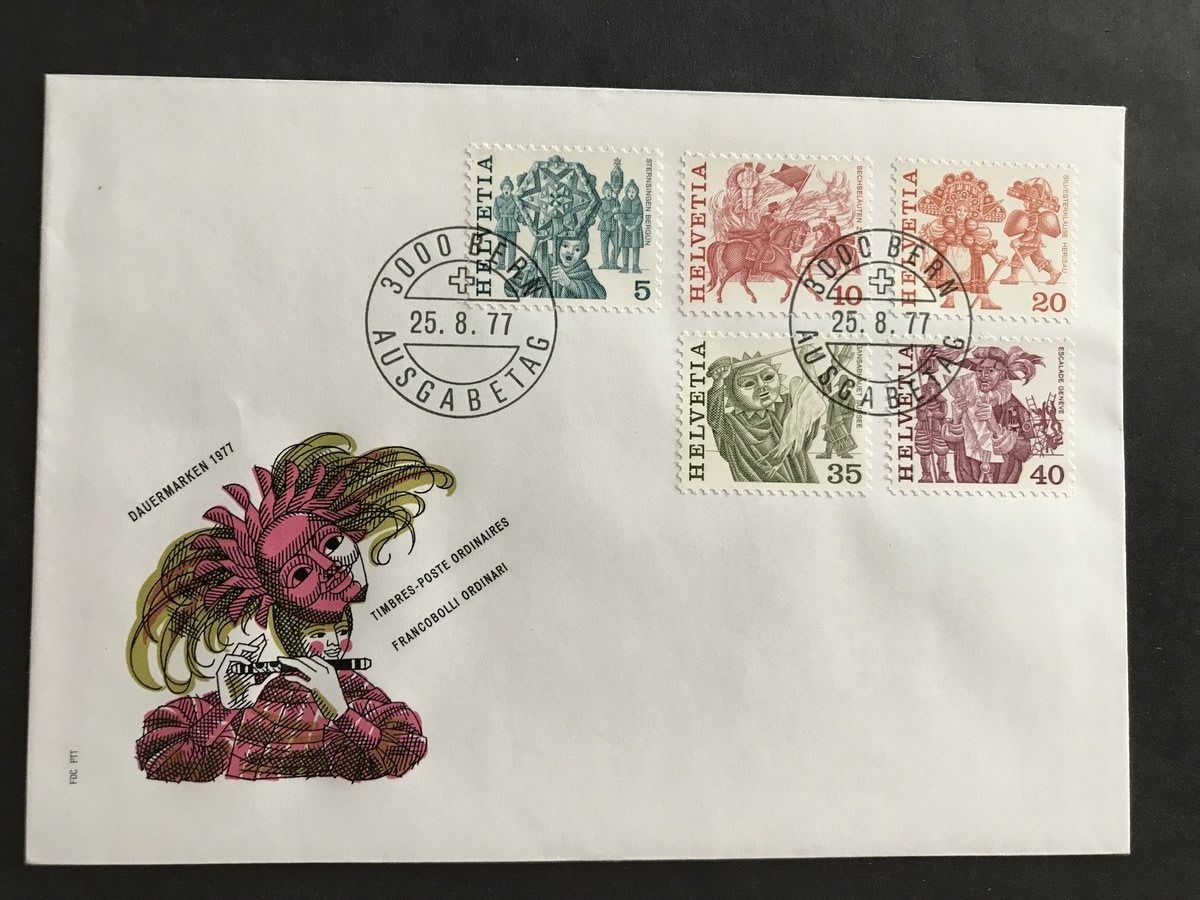 Tutti i francobolli: Zst 594 - 598 Freimarken, Satz, FDC 25.8.77 – Usato da Uitikon Waldegg venduto da Gooddeal05