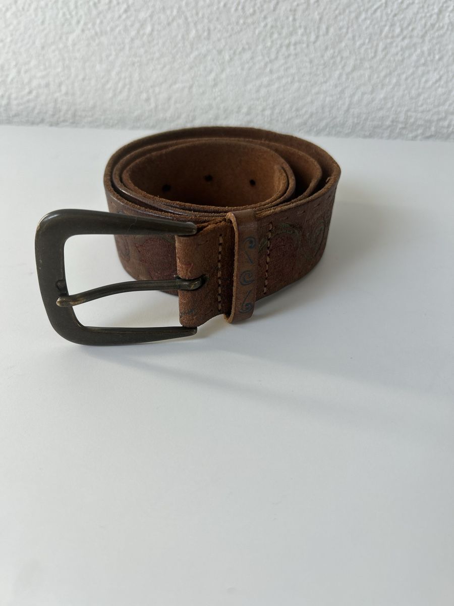 Cinture: Leather belt brown floral pattern acceptable condition – Usato da Saland venduto da ele_vc96 1