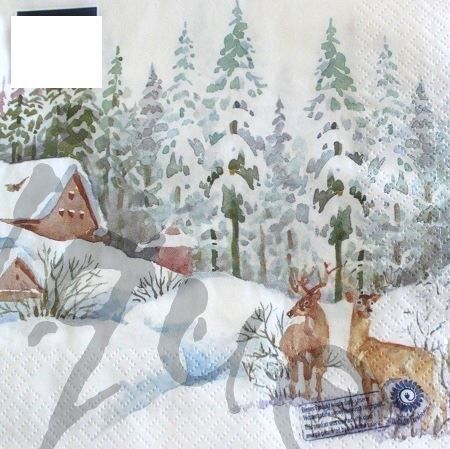 Tovaglioli: Serviette winter scene (1177) 2Stk. – Nuovo (secondo la descrizione) da Schlatt TG venduto da kreativ-atelier