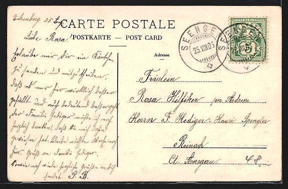 Cartoline postali: AK Seengen, Kurort Eichenberg, 1906 – Usato da Berlin venduto da bartko-reher 1