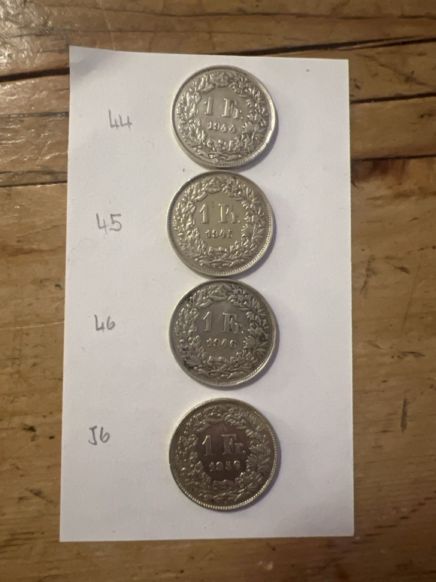 Tutti le monete: 1FR 1944/1945/1946/1956 – Usato da Hittnau venduto da BrigitteM8335