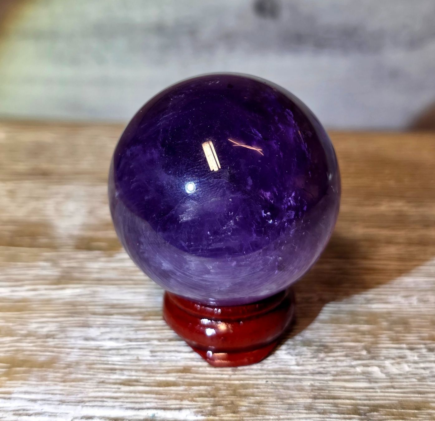 Minerali & Pietre curative: 1A Amethyst Kugel E 41mm 96g – Nuovo e nell'imballaggio originale da Matzingen venduto da Shay_Crystalz