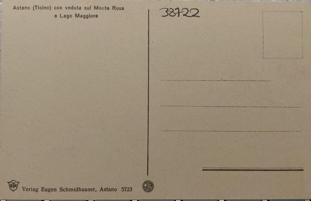 Cartoline postali: ASTANO - con veduta sul Monte Rosa e Lago Maggiore – Usato da Delémont venduto da Domdom1 1