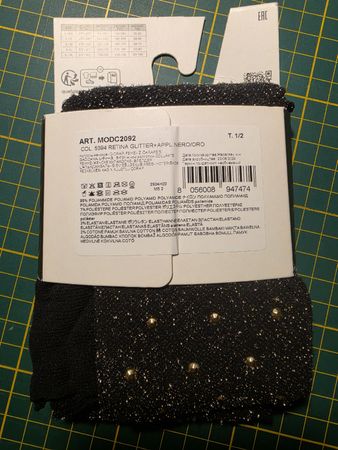 Strumpfhose Schwarz Calzedonia mit goldfarbigem Glitzer S/M