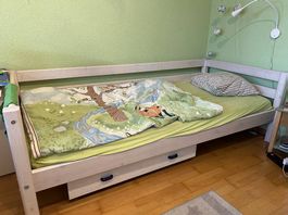 Micasa Flexa Bett, Rost, Rausfallschutz & Schublade