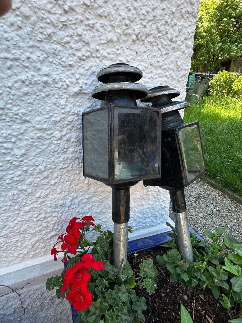 Lampade: 2 Stk. Antike Kutschen Laternen – Usato da Rothrist venduto da Chnupperi 1