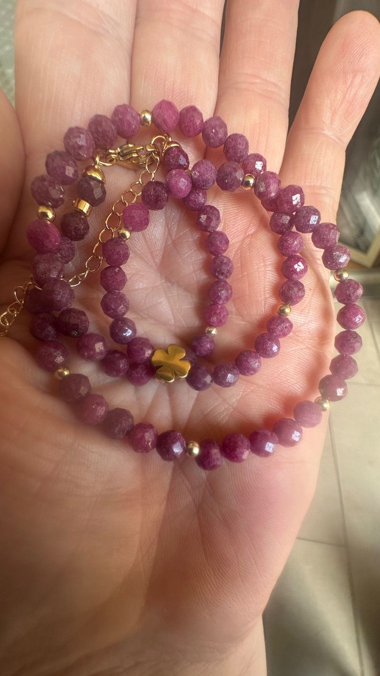 Catenine: Choker mit natürlichen Rubin Edelsteinen – Nuovo e nell'imballaggio originale da Kriens venduto da Hortensie6 5