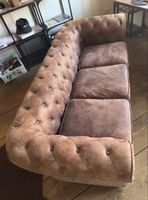 Sofa Chesterfield braun Kunstleder 