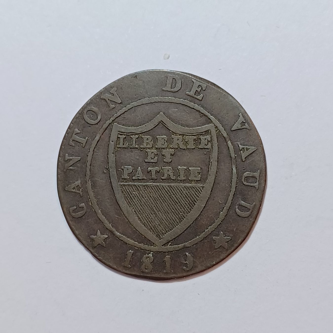 Tutti le monete: 1/2 Batzen 1819 Waadt – Usato da Pfäffikon ZH venduto da Welt_Muenzen