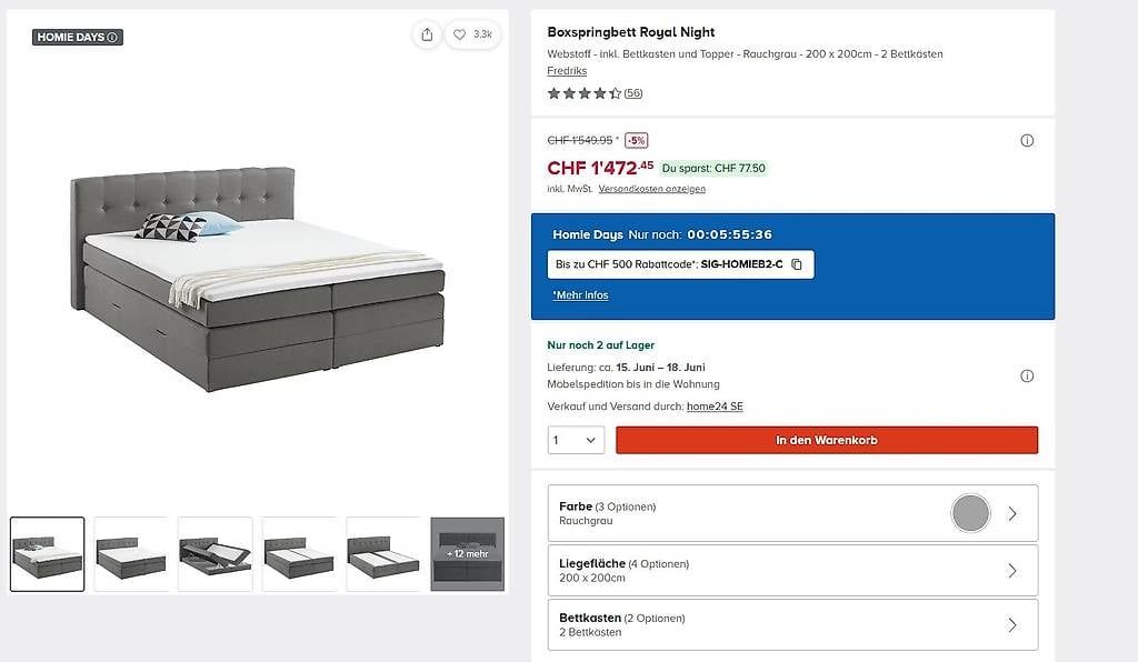 Letti: Boxspringbett 200 x 200 - Neuwertig – Usato da Adlikon b. Regensdorf venduto da ammadope 3