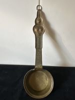 Antike Schöpfkelle, Messing, graviert, ca. 26cm