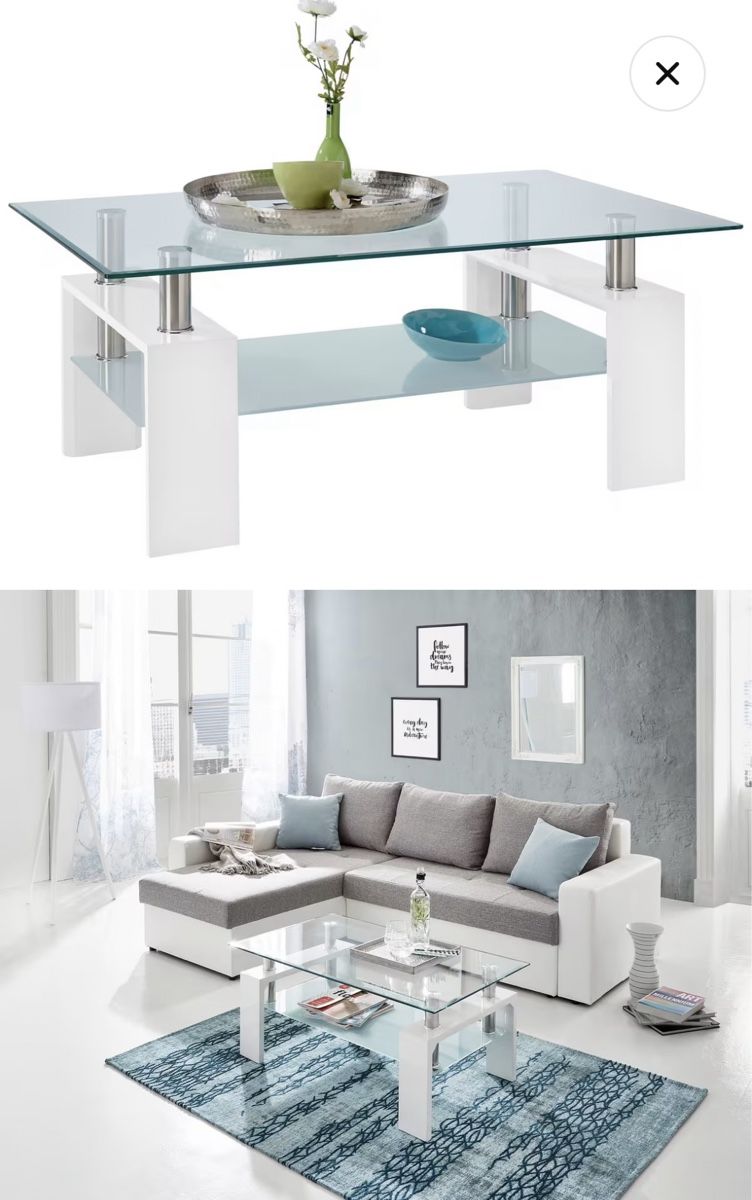 Tavoli: Stilvoller Couchtisch mit Glasplatte – Usato da Wynau venduto da xRahelx 1