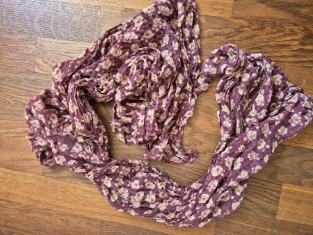 Floral burgundi silk scarf