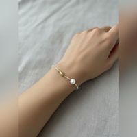 Pearl and Golden Accent Bracelet - Elegant Summer Style
