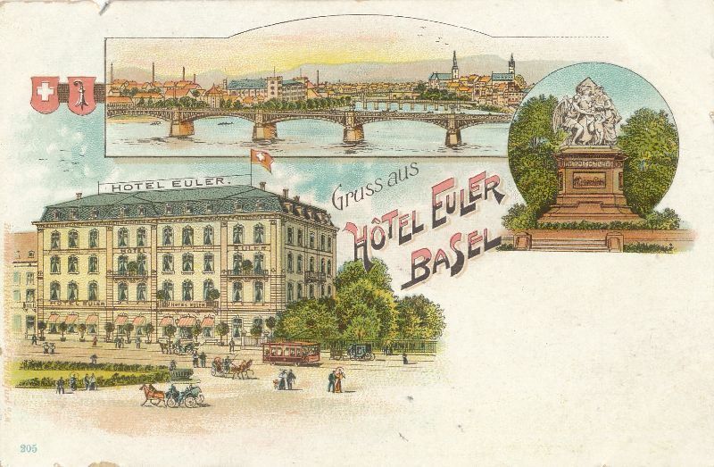 Cartes postales: Basel - Hotel Euler Litho + c1900 – D'occasion à Emmenbrücke par teestube