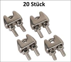 20 Stk. Drahtseilklemmen INOX 4 mm. Kostenfreie Zustellung!