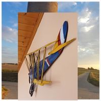 Avion métallique Déco.Tolles Geschenk!Handarbeit aus Metal3D