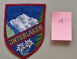 32a/ Jnterlaken BE Badge Wappen Aufnäher St.Gallen Stickerei