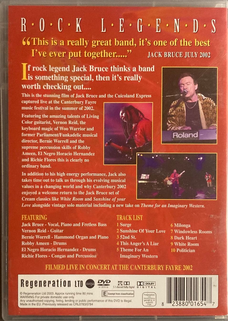 Alle DVDs: JACK BRUCE - ROCK LEGENDS – Gebraucht aus Poliez-Pittet von Newtown-Records 1