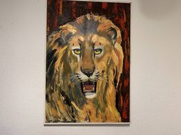 Löwenkopf Ölbild