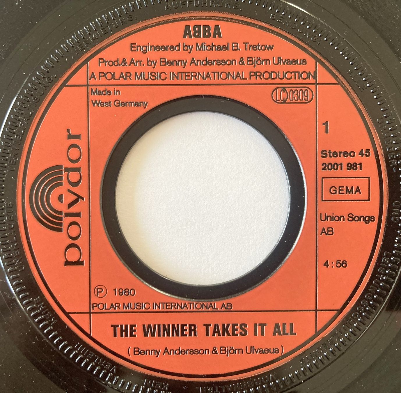 Schallplatten: ABBA - THE WINNER TAKES IT ALL – Gebraucht aus Bottens von hotter-than-hell 2