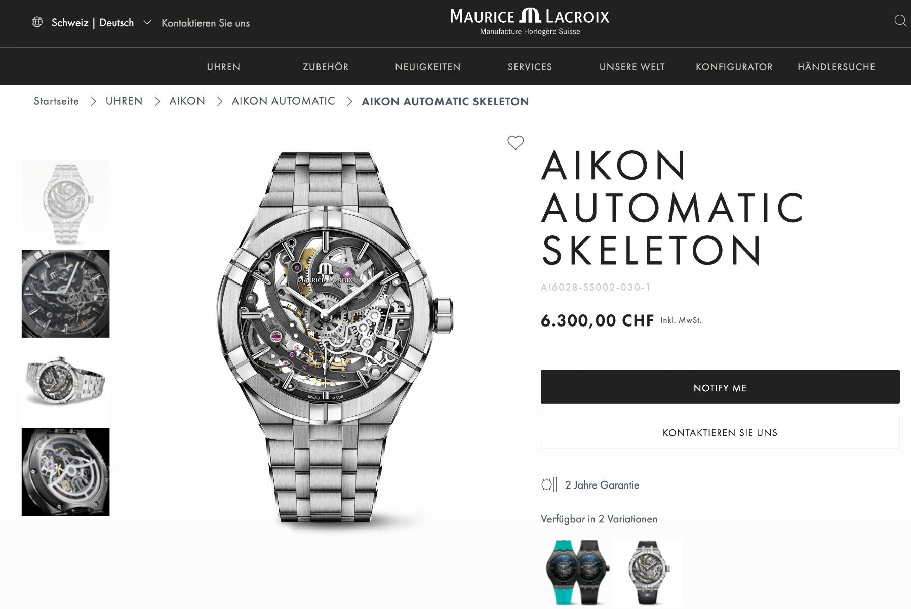 Maurice Lacroix Orologi: Maurice Lacroix AIKON Automatic Skeleton 45mm – Usato da Zürich venduto da PEACECOCOON 5