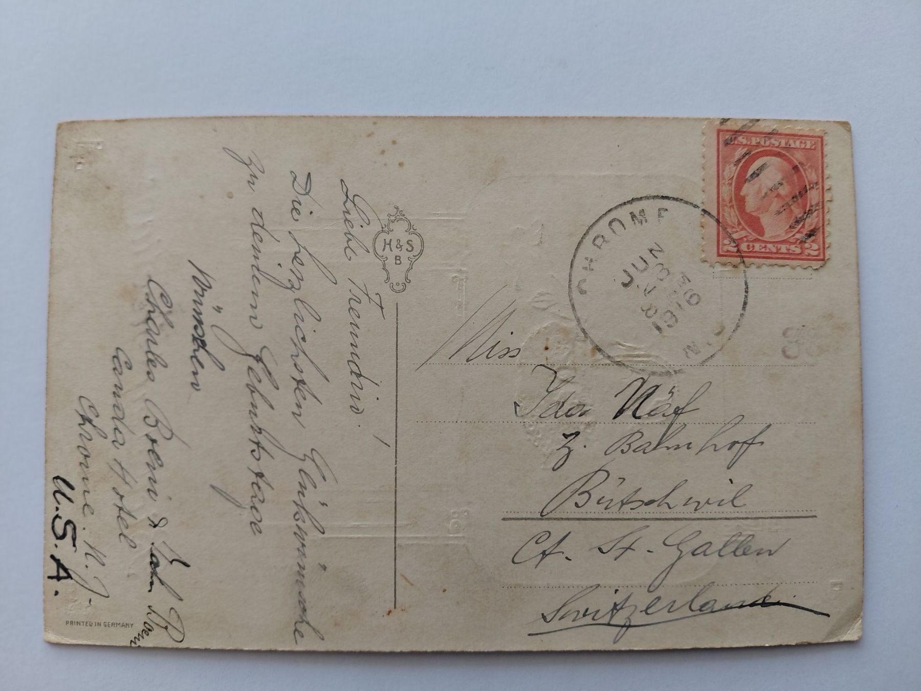 Cartes postales: Ansichtskarte Geburtstag Blumen Korb Gold 1916 – D'occasion à Wattwil par yburgler 1