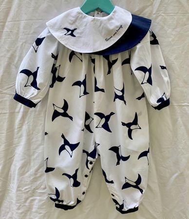 Combinaison marin oiseaux bébé vintage COMME UNE IMAGE t.18m