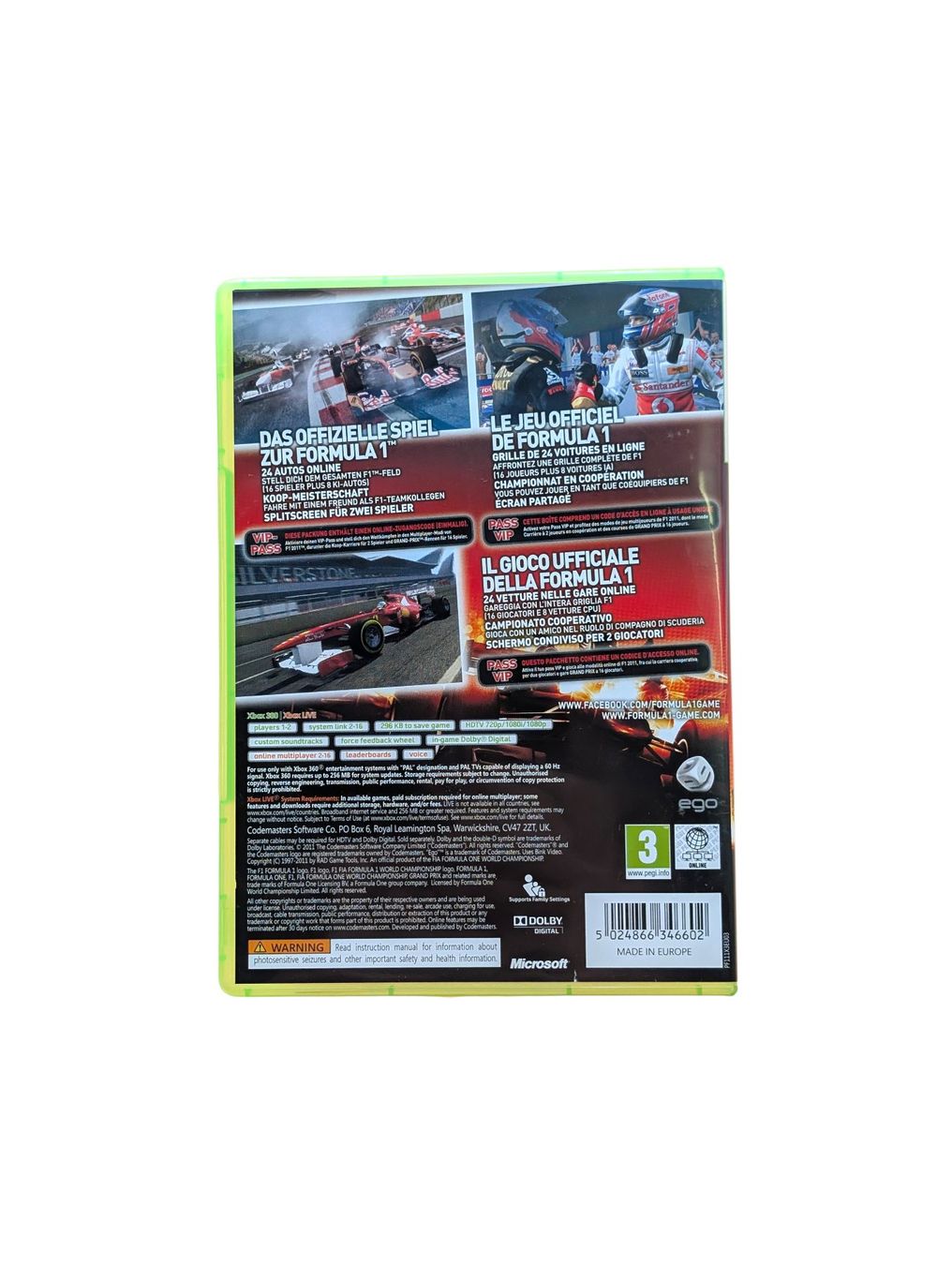 Microsoft Giochi: F1 2011 Xbox 360 – Usato da Domat/Ems venduto da IsseldorsShop 1