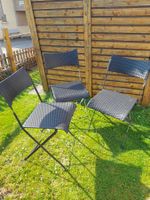 3 er Set Rattan Klapp Stühle