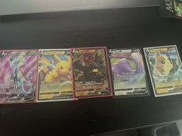 Pokémon Sammelkarten 5 Stück V-Karten guter Zustand