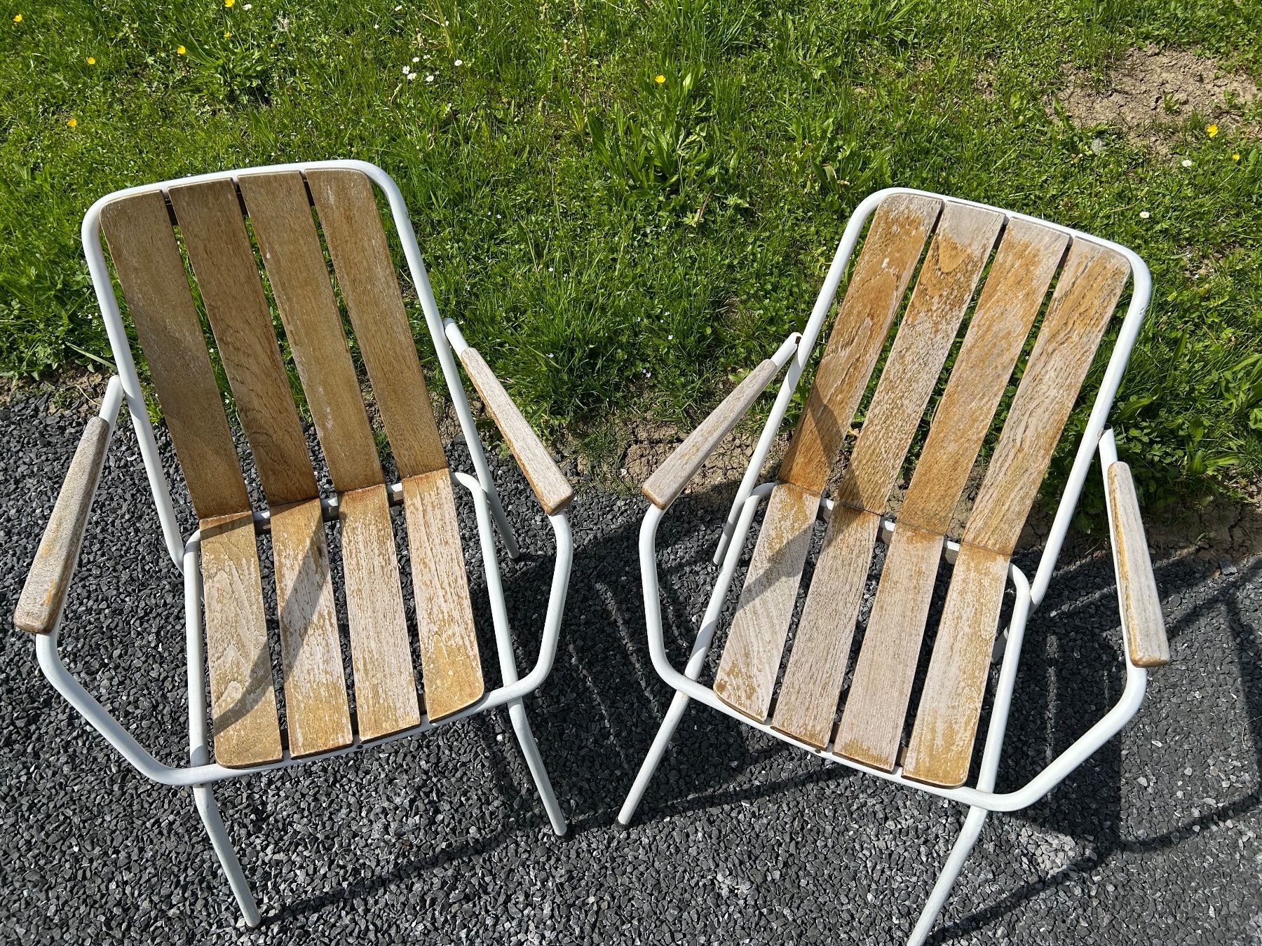 Set di tavolo e panche: Vintage Gartenmöbel dänisch Design – Usato da Goldau venduto da Taburettli_Brocante 6
